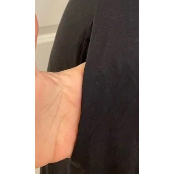 Under Ligne Doo Ri Women’s Dress Navy Black Striped Modal Silk 12 whimsy goth - Picture 5 of 9